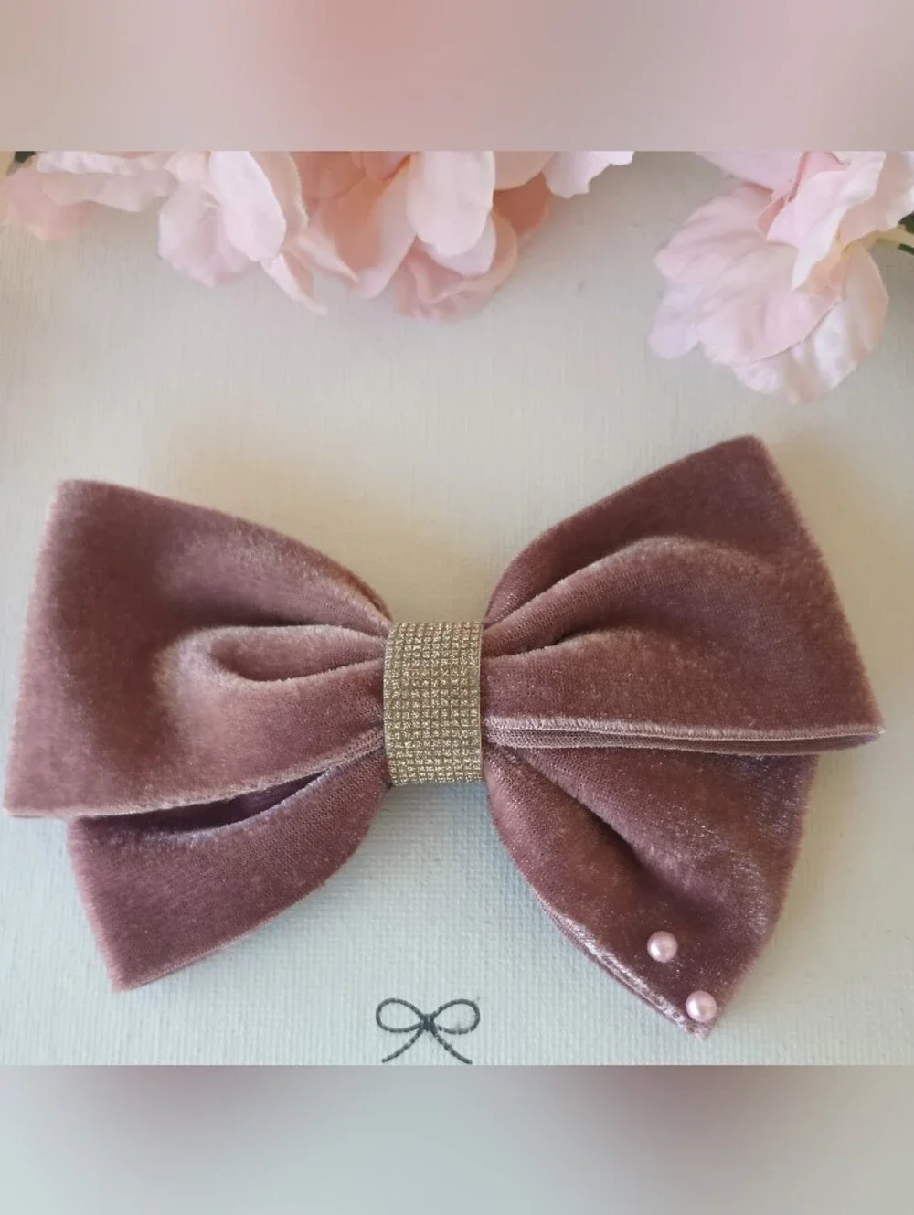 Handmade Elegant Pink Floral Hair Clip and Bow Set for Girls 🎀✨